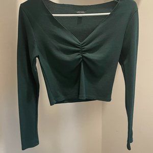 Dark Green Long Sleeve Knit Top